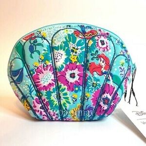 NWT Vera Bradley Disney The Little Mermaid Floral Shell Cosmetic Bag